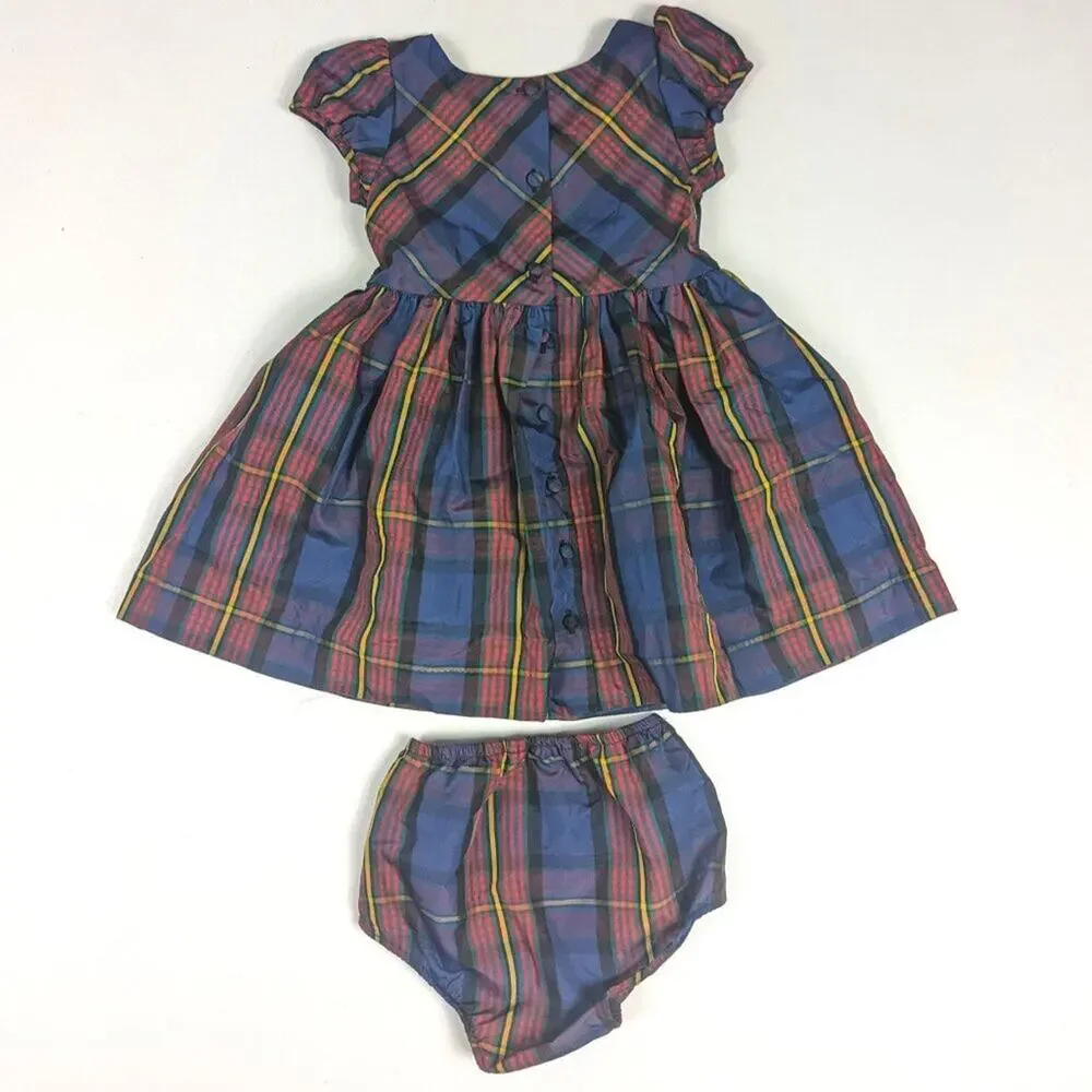 Ralph Lauren Dress Girls Sz 24m Christmas Tartan Plaid Preppy Classic